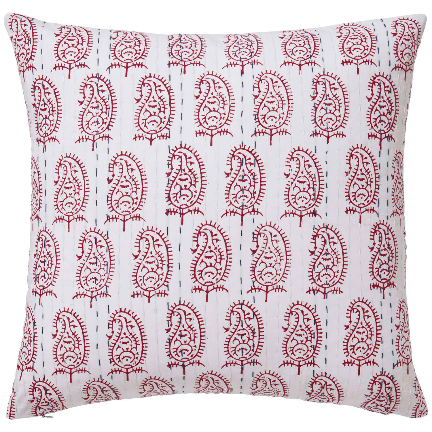 Sahara-Yasmin Hand-Stitched Reversible Pillow Cover - Red